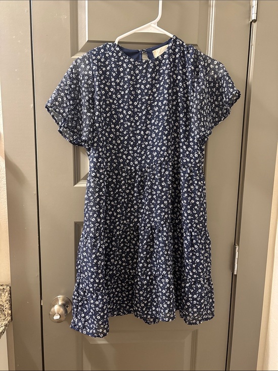 All Saints Dresses & Skirts - Altar’d State Navy Blue Floral Tiered Dress